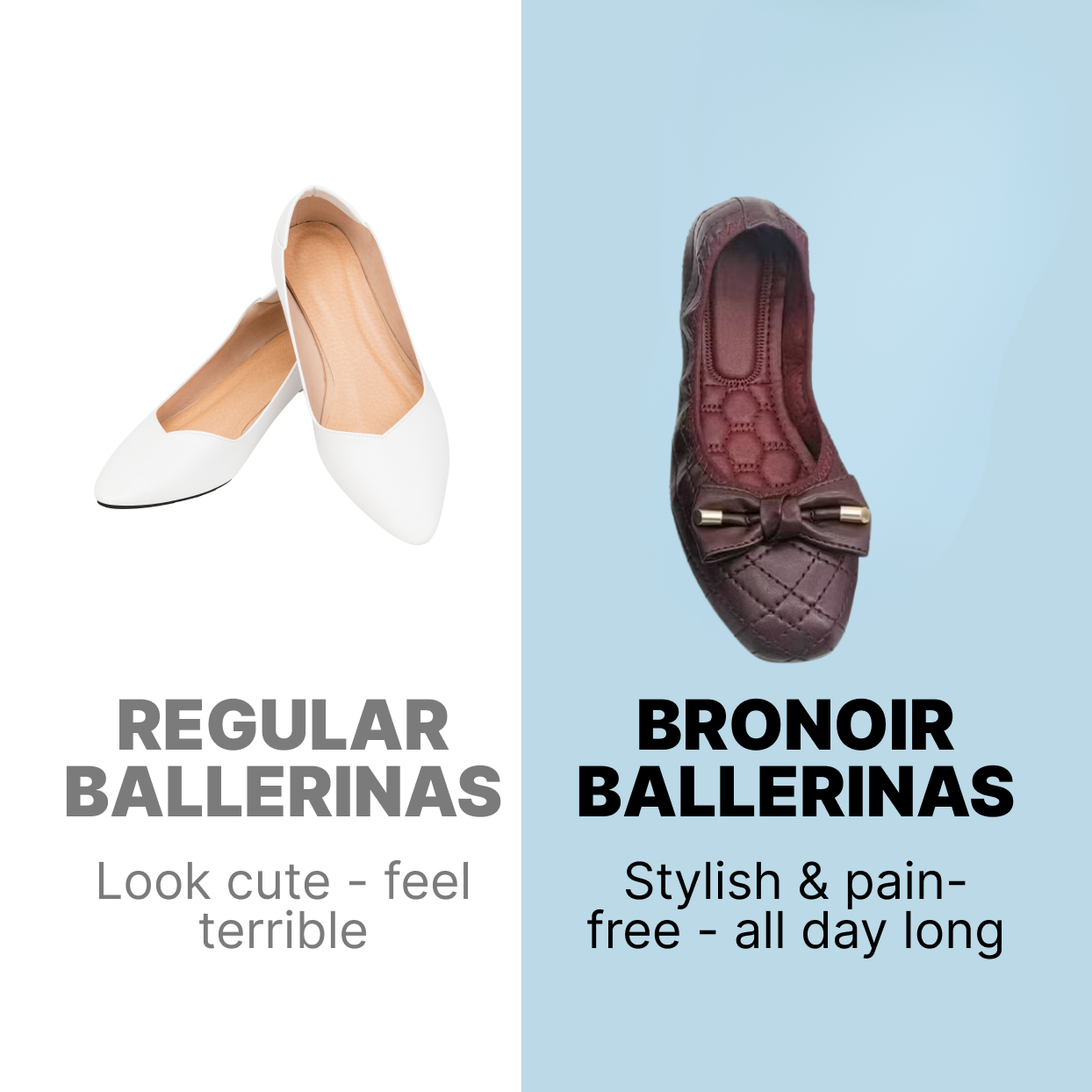 Bronoir Tia Grace - Elegant & Supportive Ballerinas for Daily Comfort