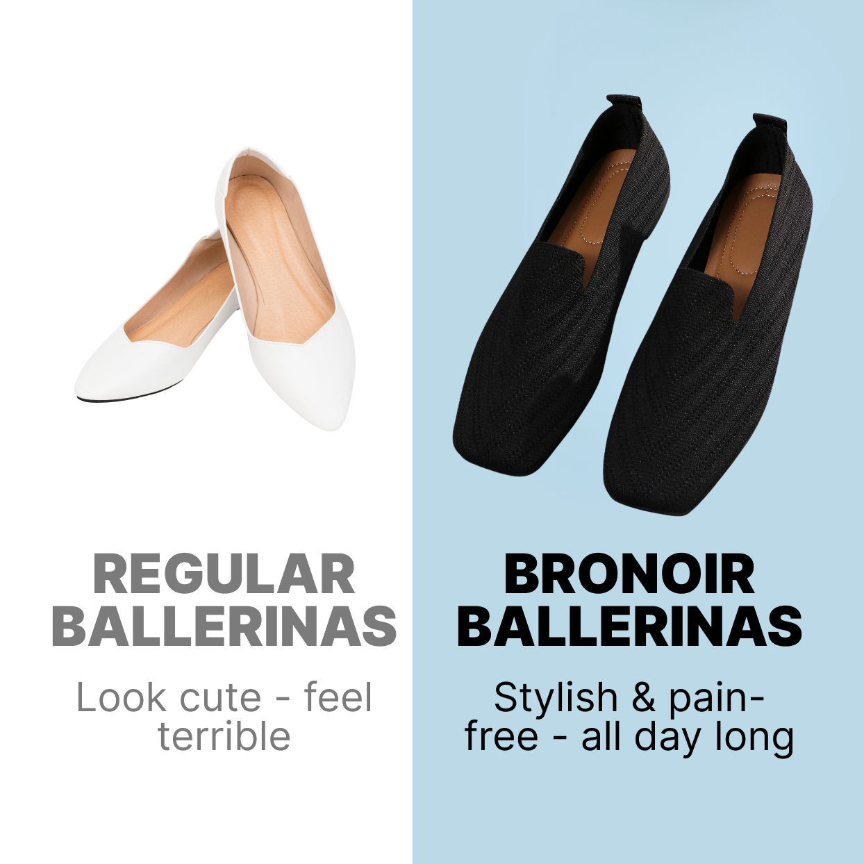 Bronoir Livia Pure - Elegant & Supportive Ballerinas for Daily Comfort