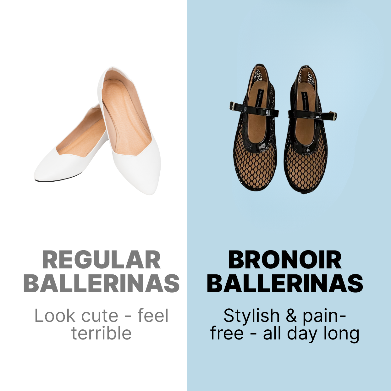Bronoir Mira Glow - Elegant & Supportive Ballerinas for Daily Comfort
