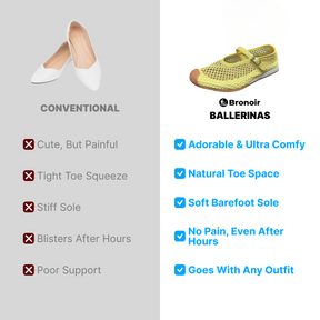 Bronoir Dana Pure - Elegant & Supportive Ballerinas for Daily Comfort
