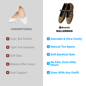 Bronoir Alma Shine - Elegant & Supportive Ballerinas for Daily Comfort