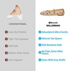 Bronoir Zora Luxe - Elegant & Supportive Ballerinas for Daily Comfort