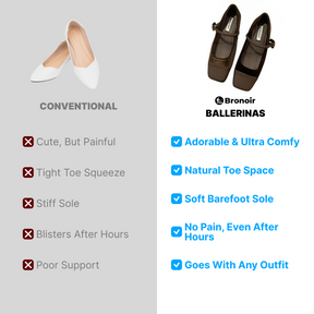 Bronoir Hazel Flow - Elegant & Supportive Ballerinas for Daily Comfort