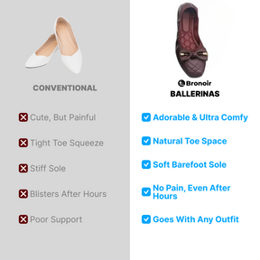Bronoir Tia Grace - Elegant & Supportive Ballerinas for Daily Comfort