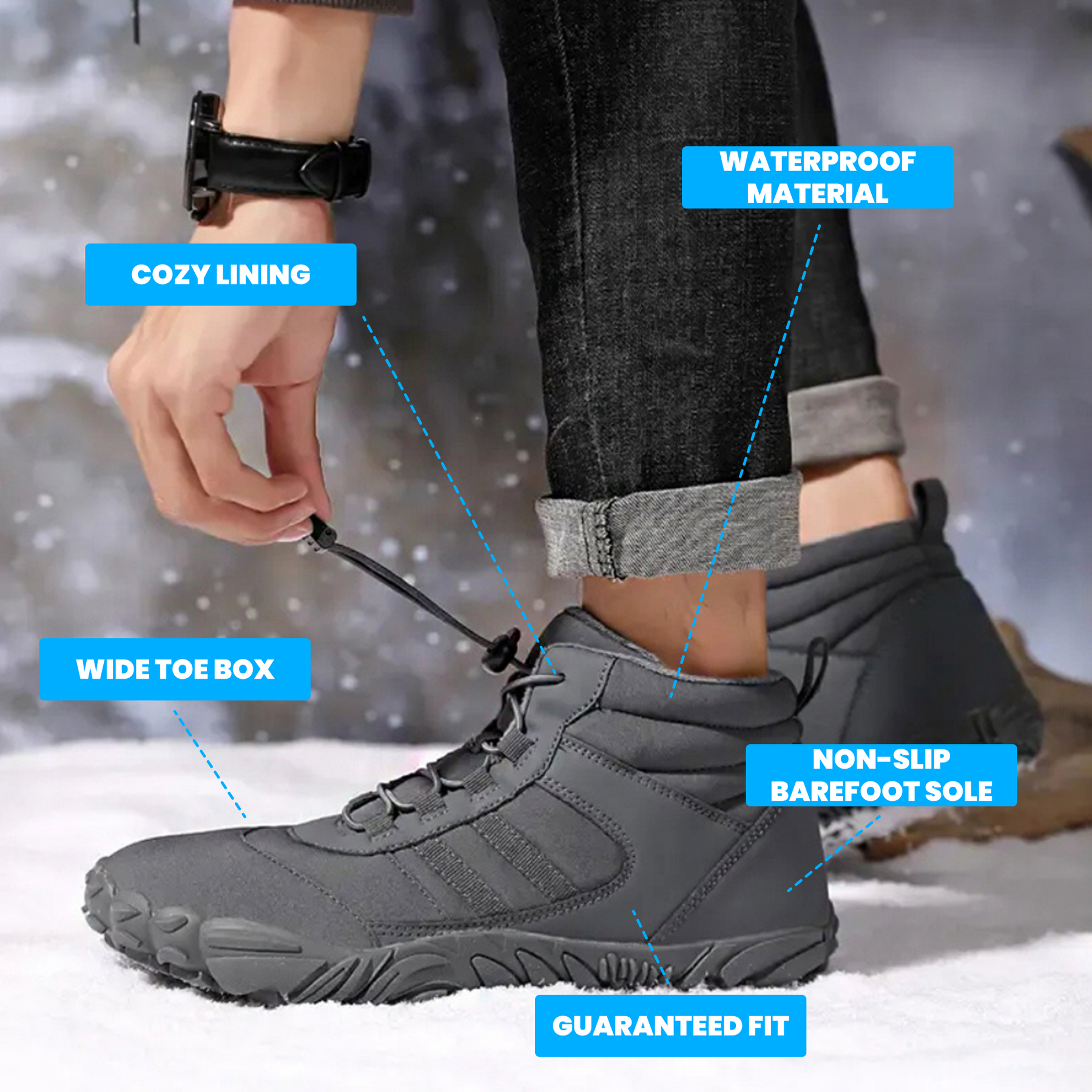 Bronoir™ Fleece - Vinter Barfodssko